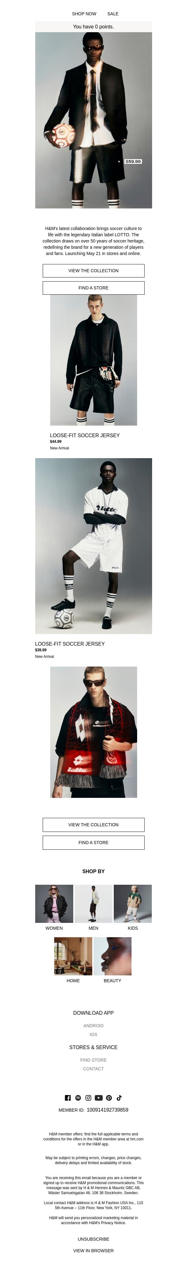 Coming soon: LOTTO H&M email from H&M Kids screenshot