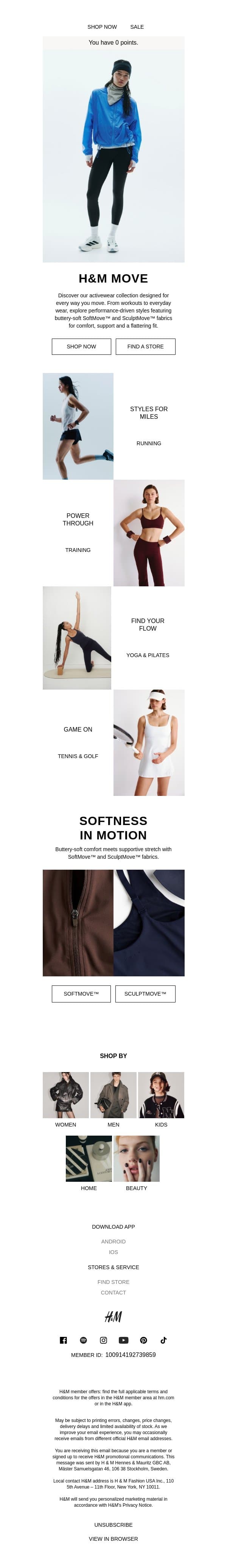 Style & support for every move email from H&M Kids screenshot