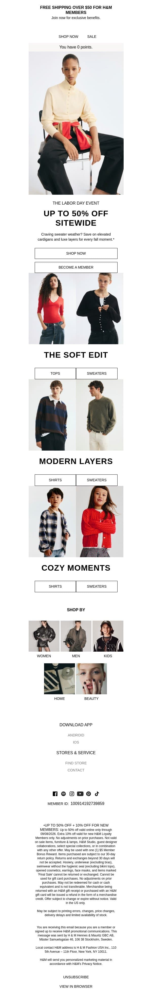 It knits from $14.99 email from H&M Kids screenshot