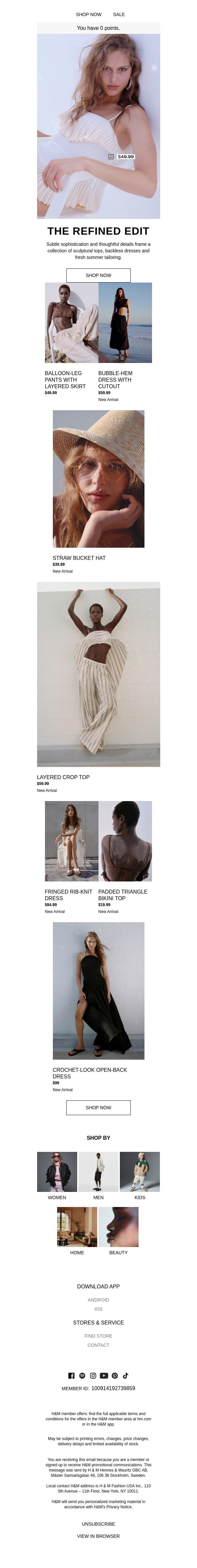 Summer 2026: The Refined Edit email from H&M Kids screenshot
