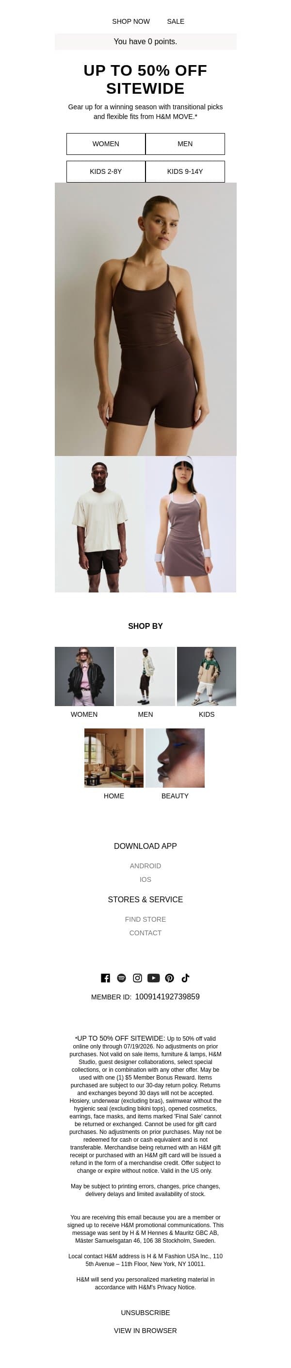 Last day: Up to 50% off almost everything email from H&M Kids screenshot
