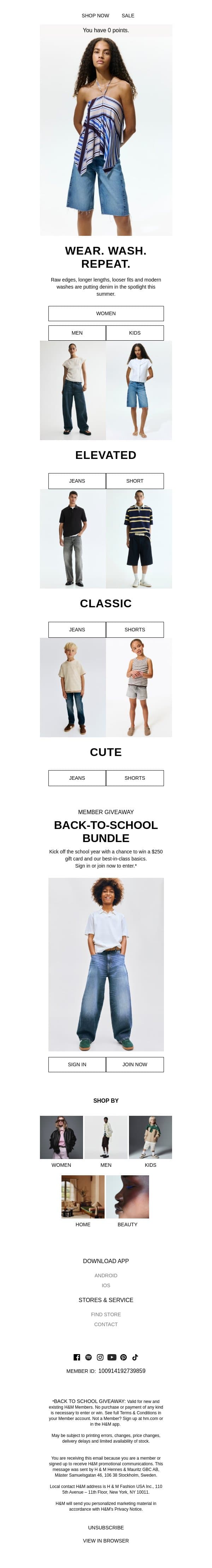 The best denim of summer email from H&M Kids screenshot