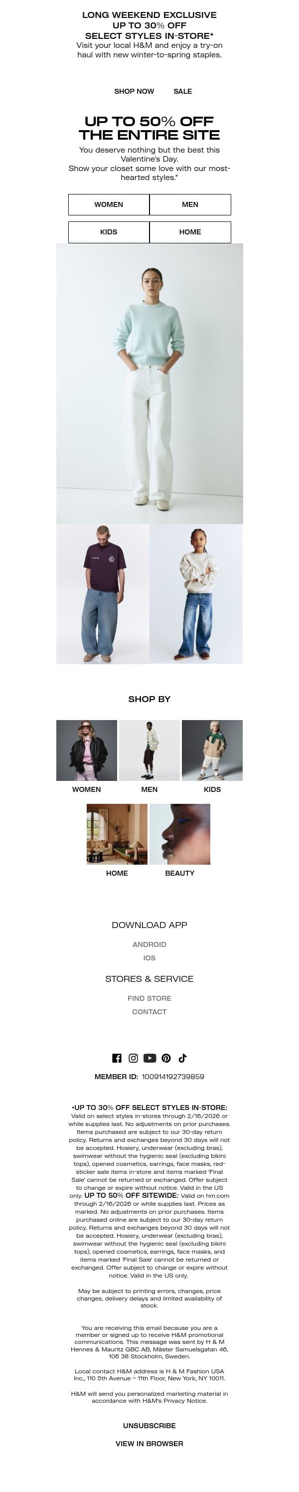 Perfect match: You + up to 50% off email from H&M Kids screenshot