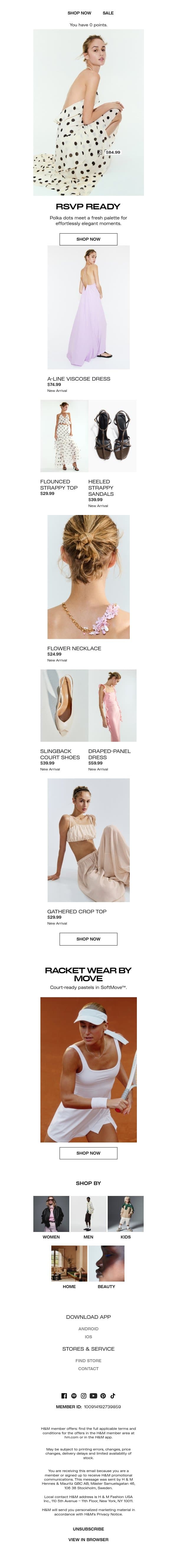For every special occasion email from H&M Kids screenshot