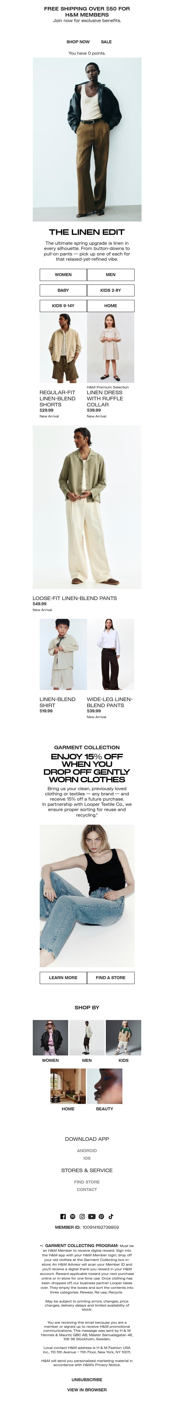 Linen is a whole mood this season email from H&M Kids screenshot