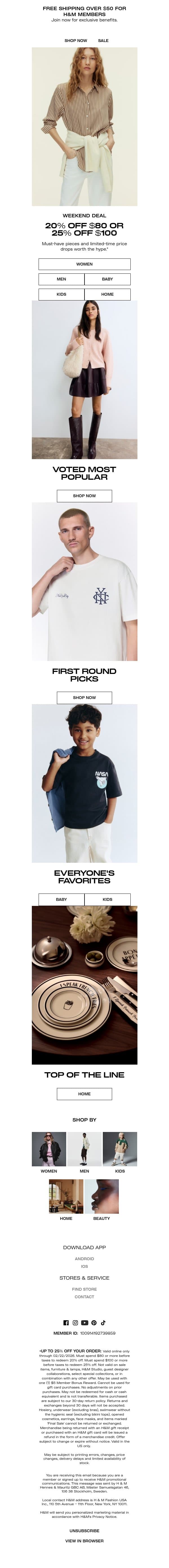 Our best styles are up to 25% off email from H&M Kids screenshot