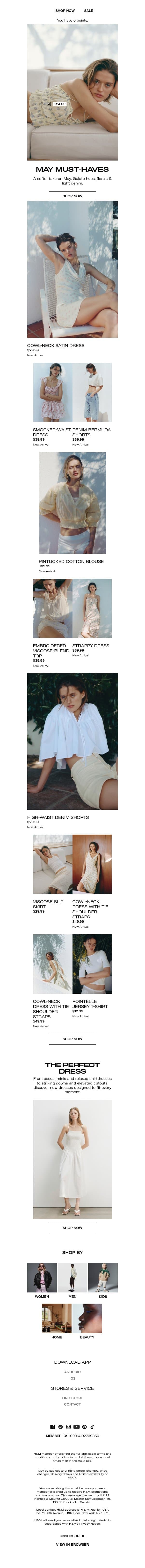 May in soft tones email from H&M Kids screenshot