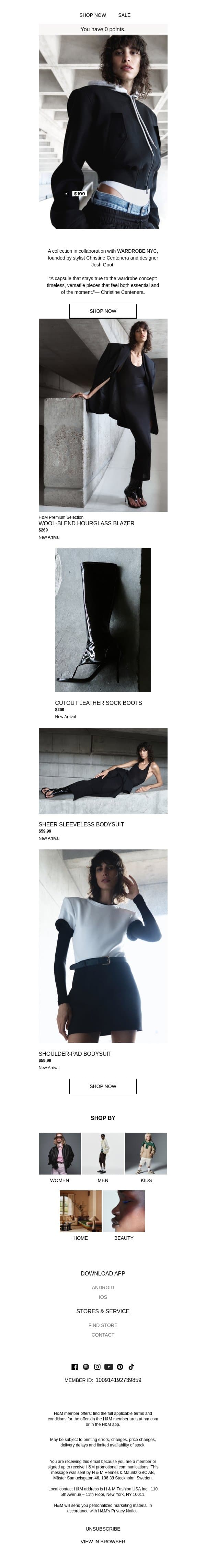 WARDROBE.NYC H&M email from H&M Kids screenshot
