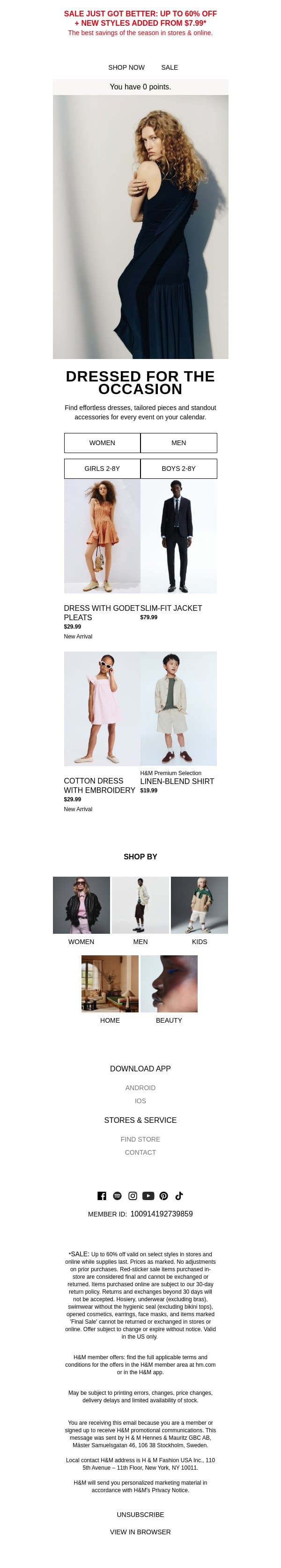 Your next great outfit is here email from H&M Kids screenshot