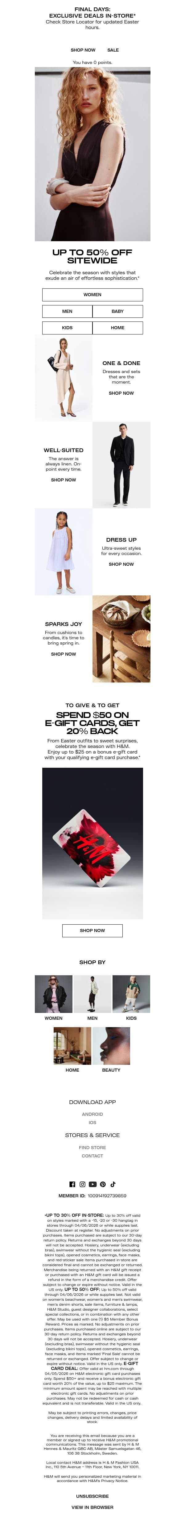 Shop to it: Up to 50% off email from H&M Kids screenshot