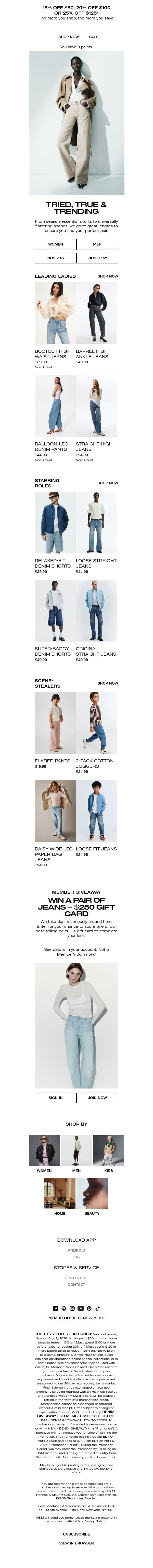 New denim trends defining spring email from H&M Kids screenshot