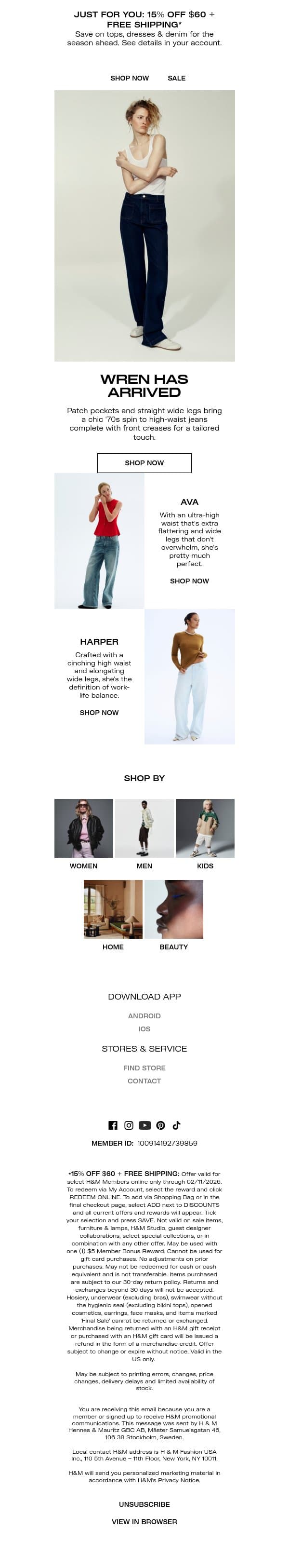 Meet Wren: '70s-chic & wildly versatile email from H&M Kids screenshot