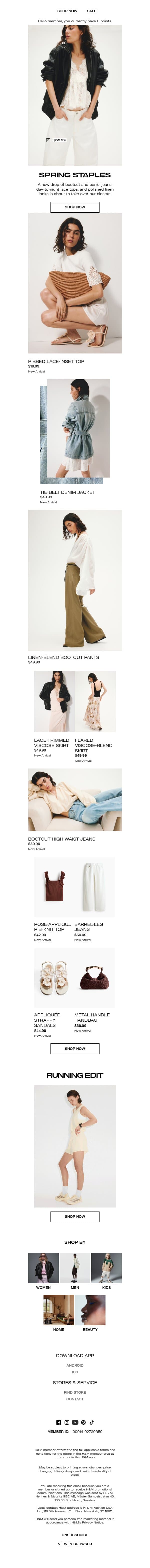 In focus: Denim, lace & linen email from H&M Kids screenshot