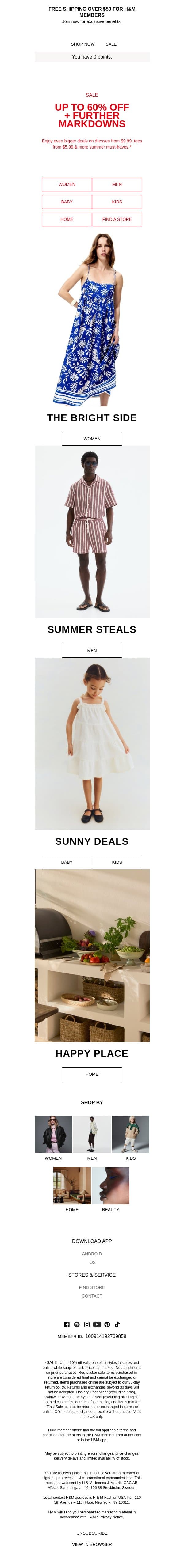 Sale update: prices just dropped — again email from H&M Kids screenshot