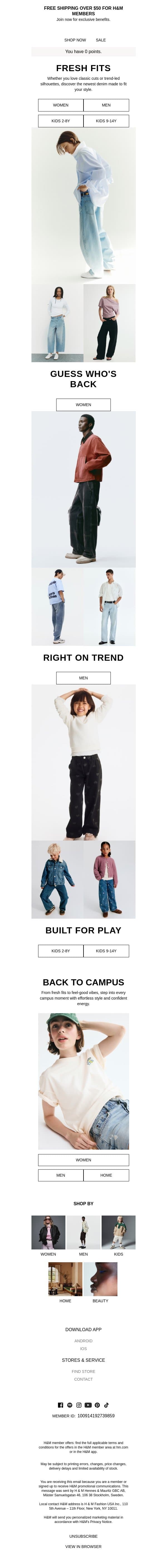 The denim update you've been waiting for email from H&M Kids screenshot