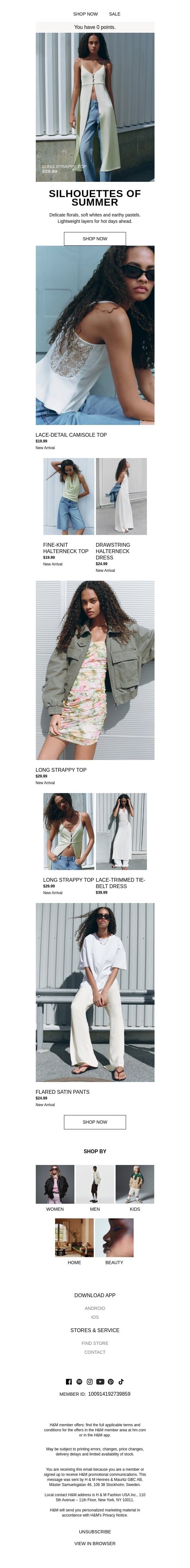 Summer styles to wear on repeat email from H&M Kids screenshot