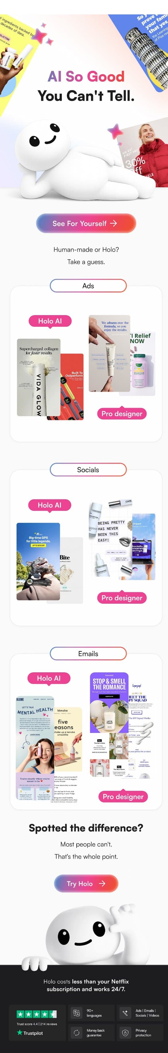 Real or AI? email from Holo screenshot
