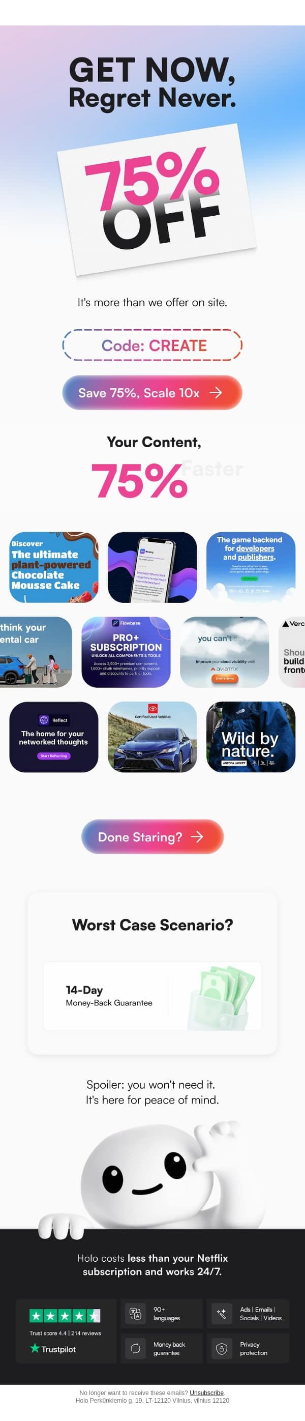 THIS isn't on our web email from Holo screenshot
