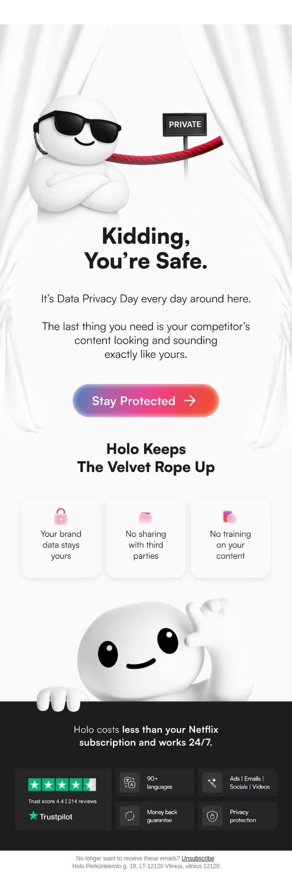 Security alert 🚨 email from Holo screenshot