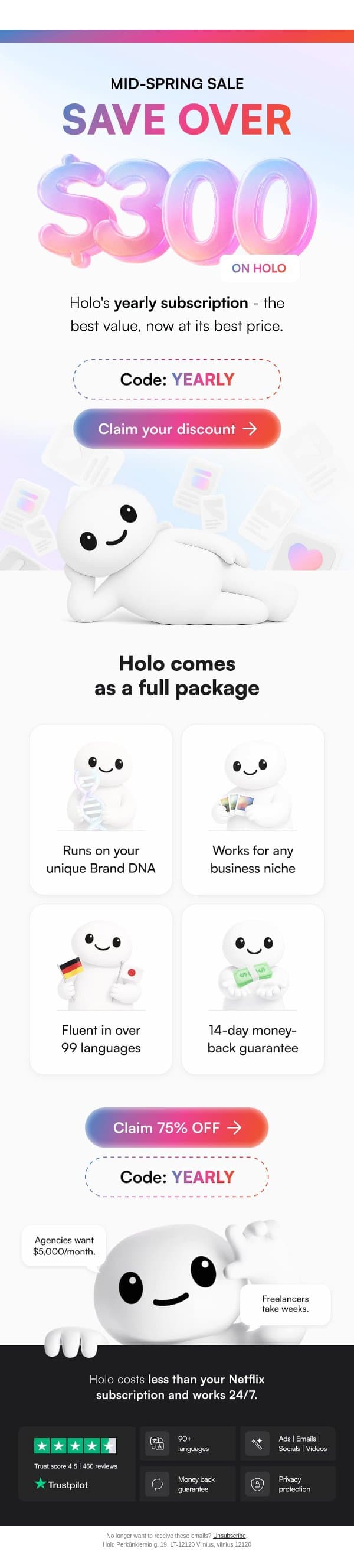 💸 $300 off?? email from Holo screenshot