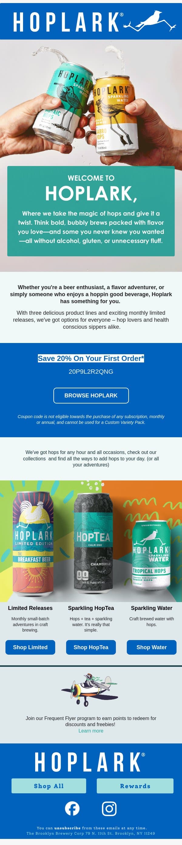 ⭐ Welcome to the Flock! email from Hoplark screenshot