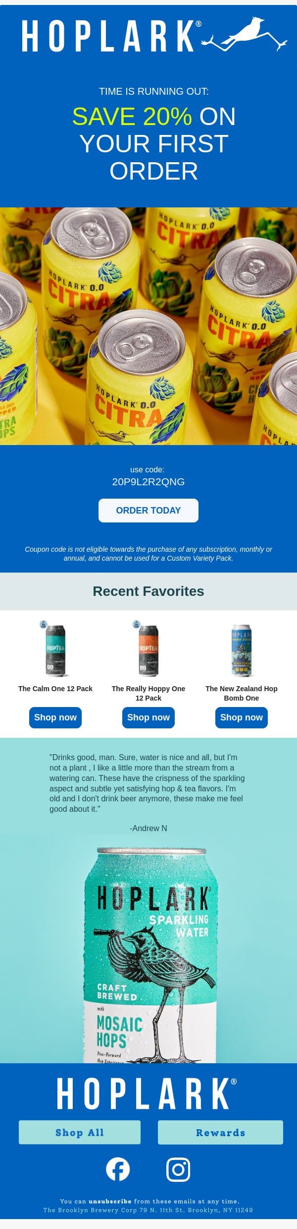 Time is running out email from Hoplark screenshot