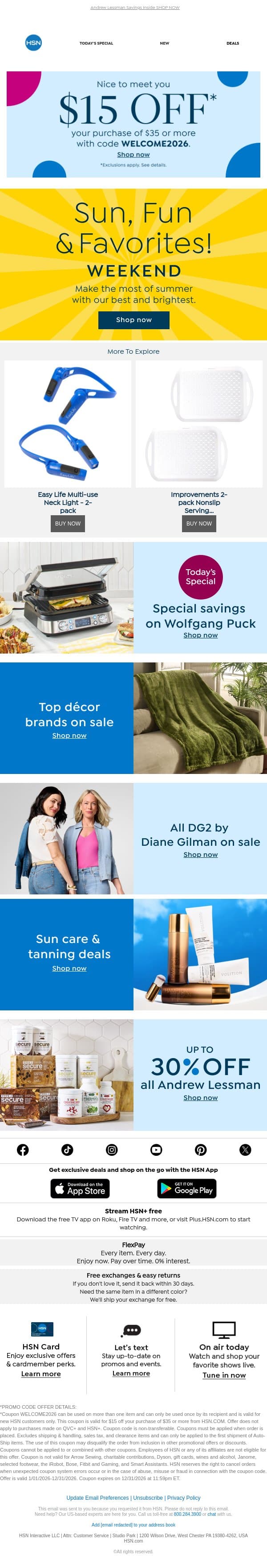 Summer’s Hottest Deals Are Here 🔥 email from HSN screenshot