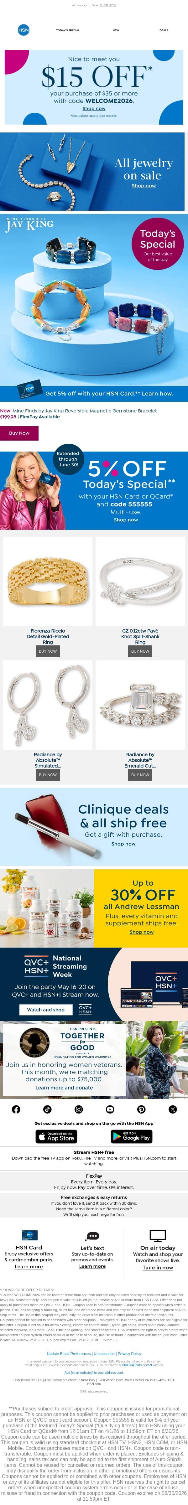 Get Two Looks with One Jay King Bracelet 💖 email from HSN screenshot