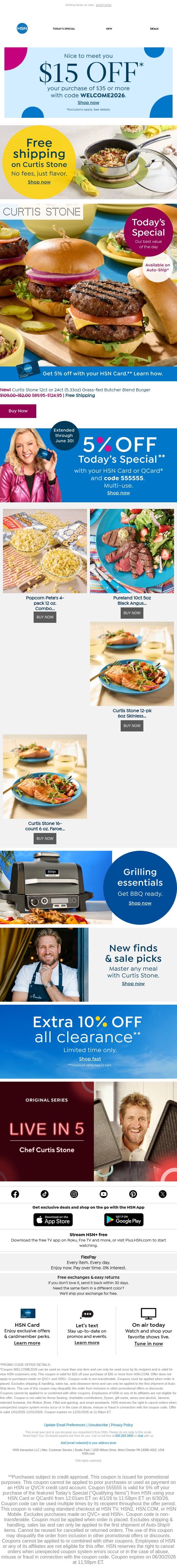Up Your Burger Game with Curtis Stone’s Deal 🍔 email from HSN screenshot