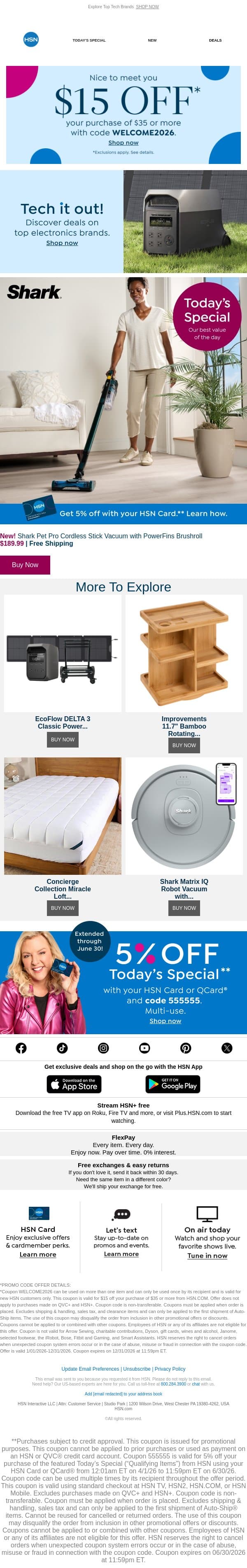 Tackle Every Tidy-Up With Shark email from HSN screenshot