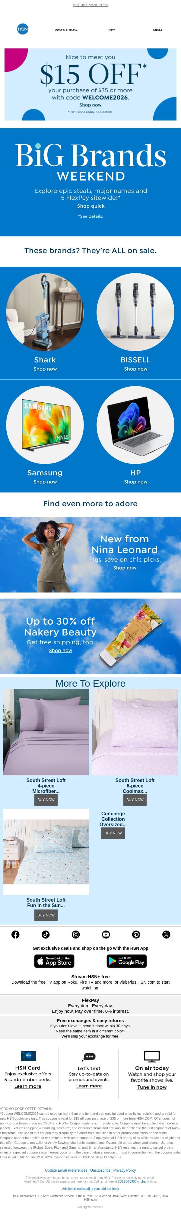It's On! 5 FlexPay Sitewide 🤩 email from HSN screenshot