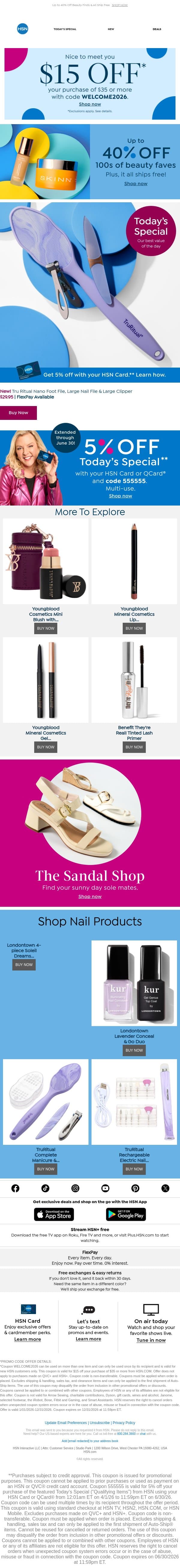 Upgrade Your At-Home Pedi with Today's TruRitual Deal email from HSN screenshot