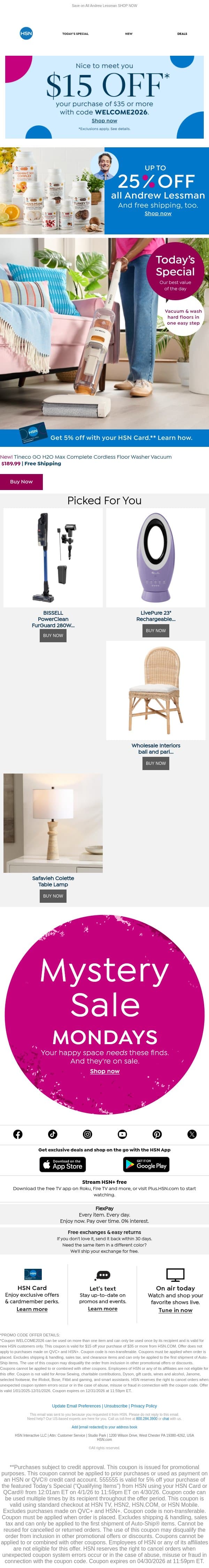 Speed Through Floor Chores with Tineco 🧹🫧 email from HSN screenshot