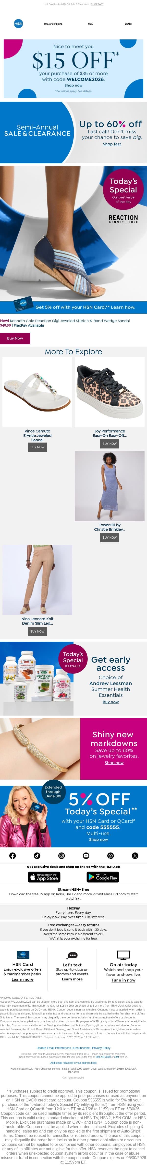 Glam It Up 👡 Kenneth Cole Wedges email from HSN screenshot
