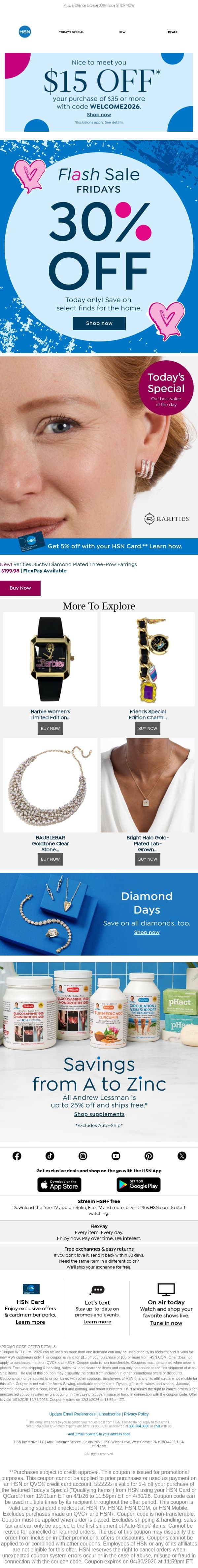 Oops! Let's Fix That Link email from HSN screenshot