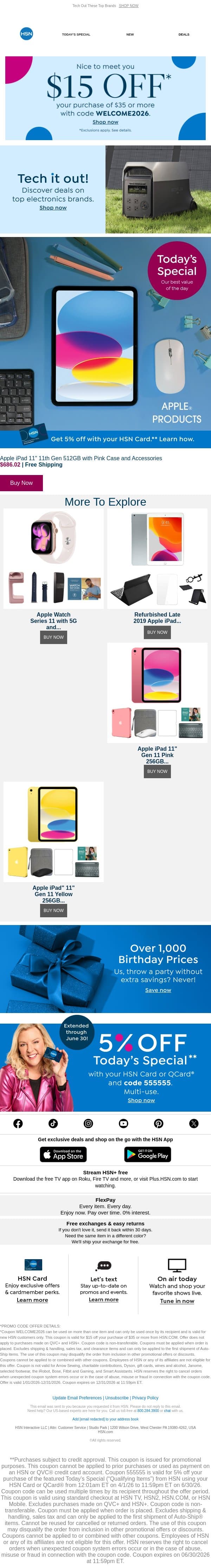 Tap Into an Apple iPad Bundle You’ll Love 💖 email from HSN screenshot