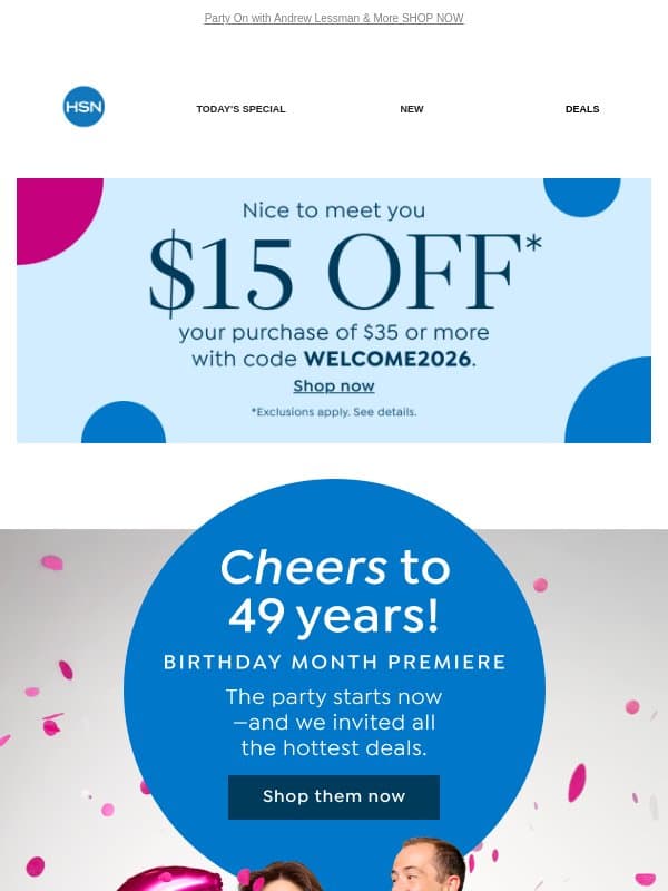Celebrate 49 Years with Big Savings 🎂 email from HSN