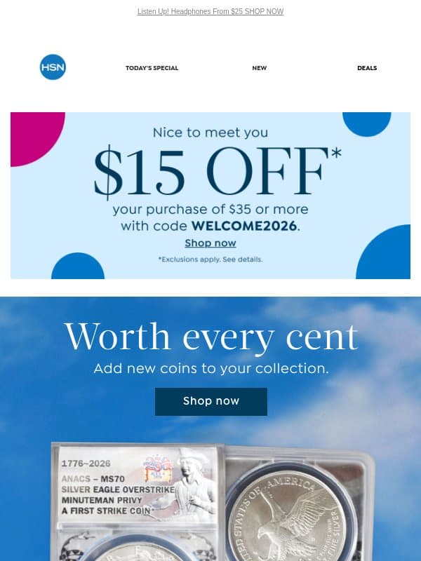Just Rolled In: New Coins email from HSN
