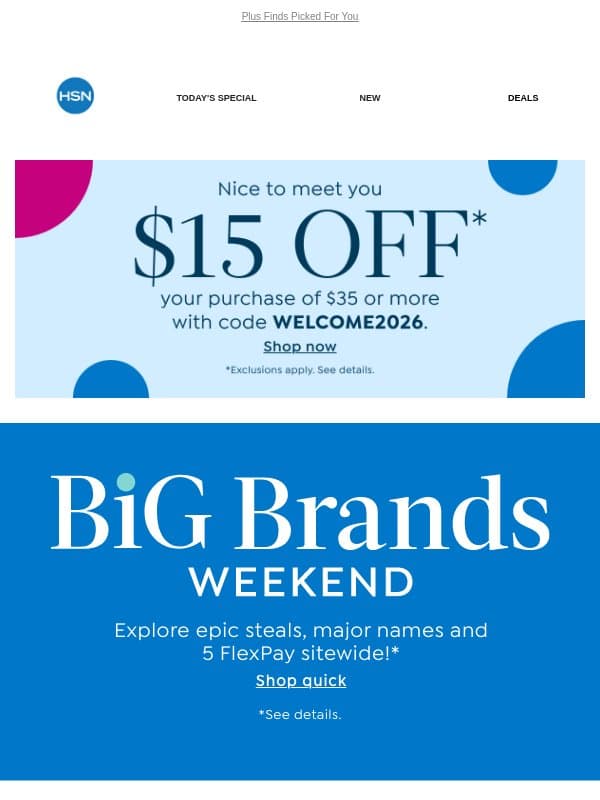 It's On! 5 FlexPay Sitewide 🤩 email from HSN