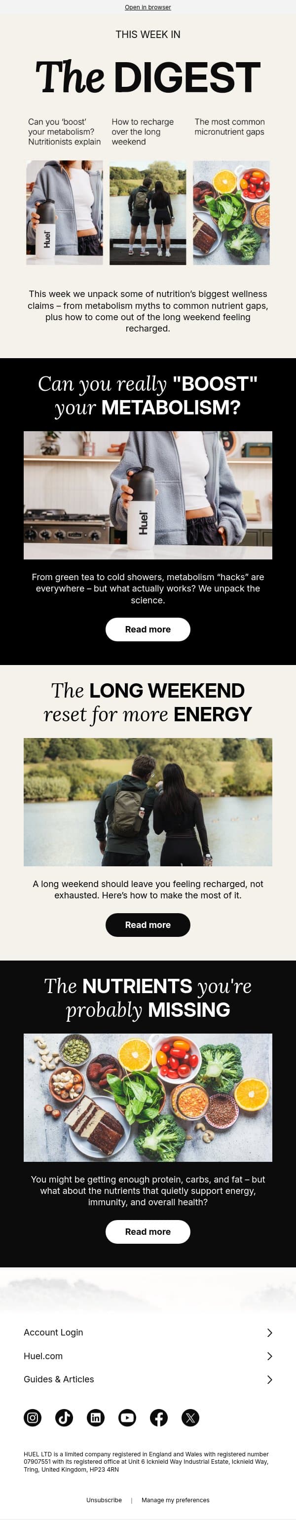 Can you really 'boost' your metabolism? ⚡ email from Huel screenshot