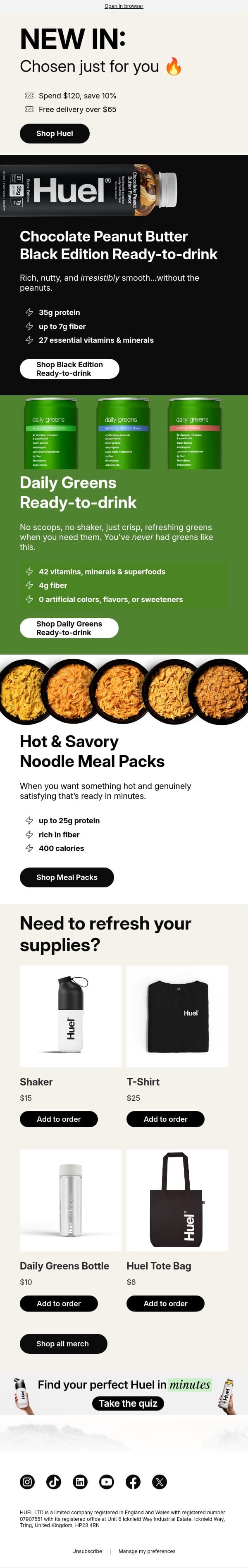 Did you miss this? 👀 email from Huel screenshot