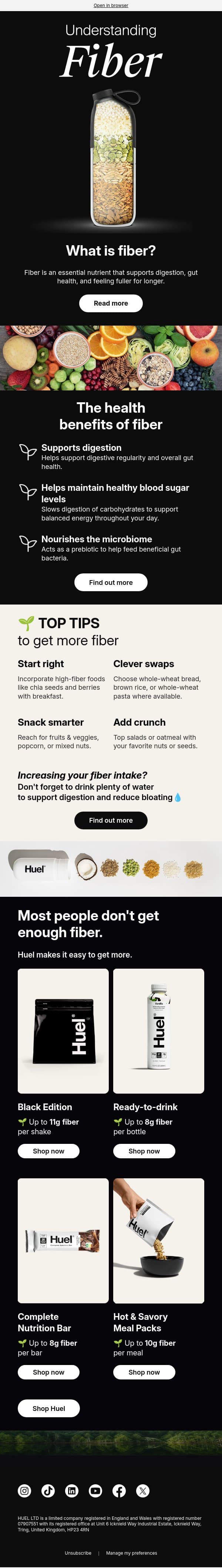 🌱 Inside fiber: the nutrient most people miss email from Huel screenshot