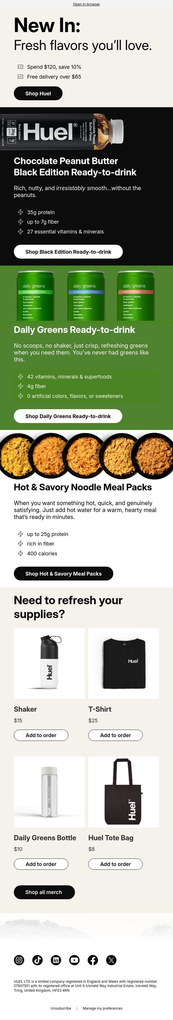 Chosen just for you 🔥 email from Huel screenshot