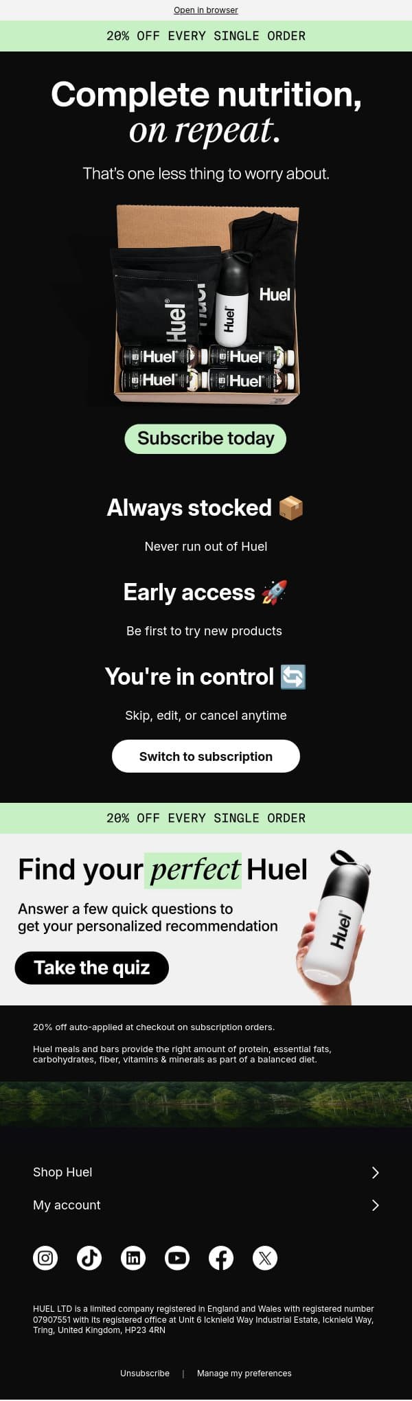 More than just 20% off ✨ email from Huel screenshot