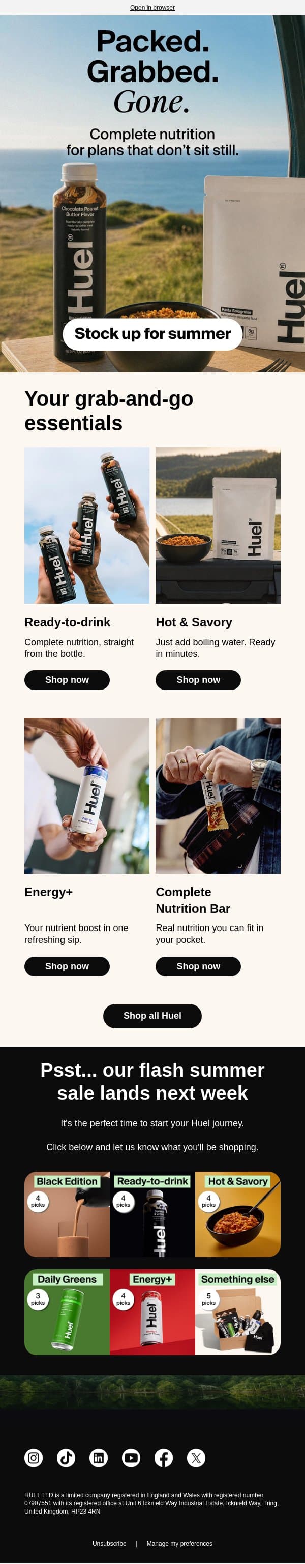 Passport. Phone. Huel. ☑️ email from Huel screenshot