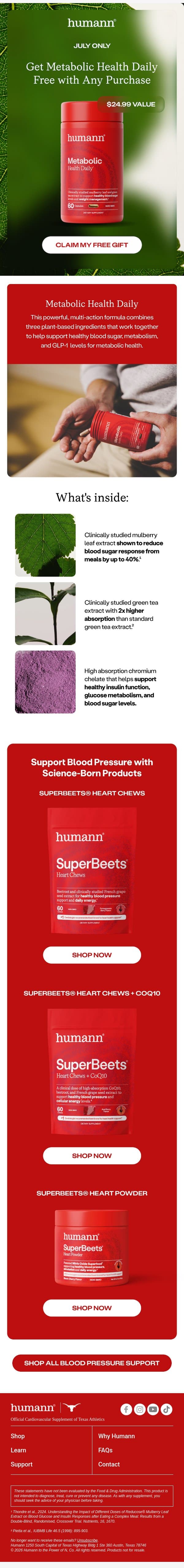Don't Miss Out on FREE blood sugar support email from HumanN screenshot