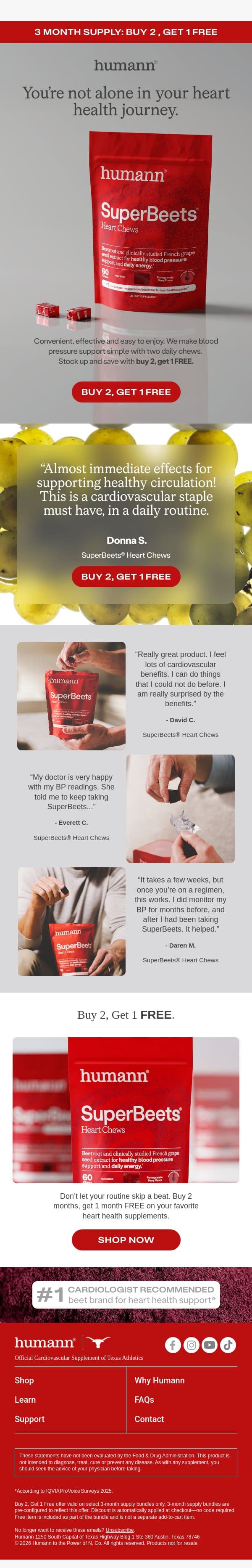 Buy 2, Get 1 FREE email from HumanN screenshot