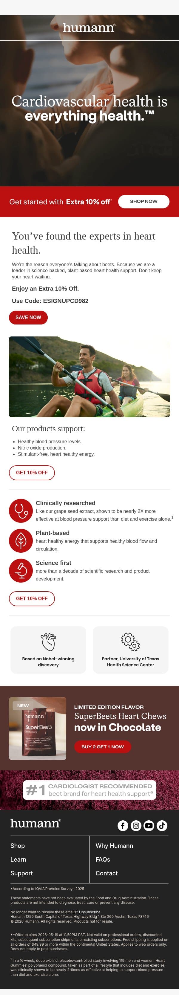 Congratulations! You found the leader in heart health support. email from HumanN screenshot