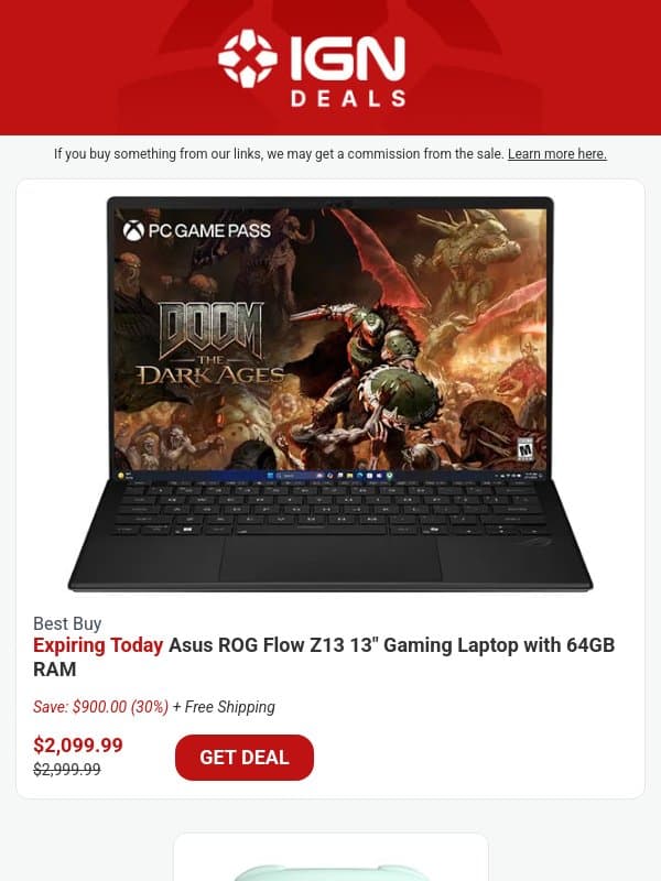 Daily Deals: $900 Off Asus ROG Flow Z13 Gaming Laptop, 8BitDo Ultimate 2C PC Controller for $24, and More email from IGN