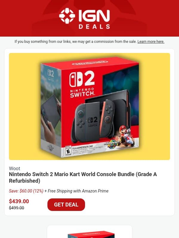 Daily Deals: Nintendo Switch 2 for $399, Why I Don't Recommend the Steam Deck Anymore email from IGN